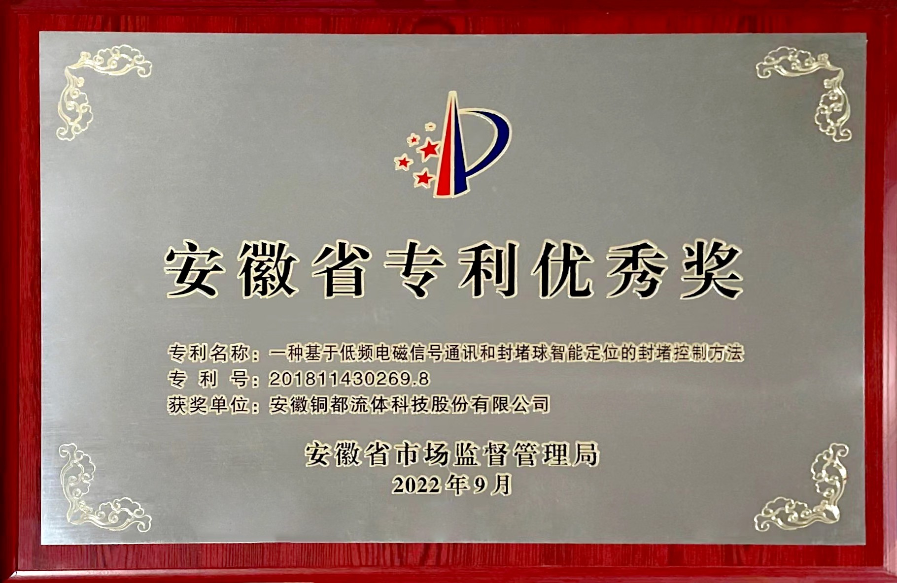 安徽省专利优秀奖