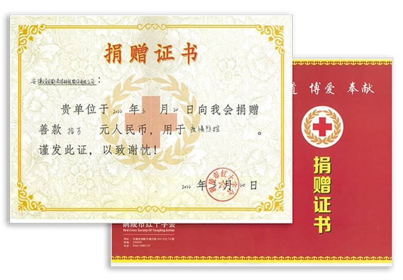 铜都流体向铜陵市红十字会捐款10万元助力抗击疫情